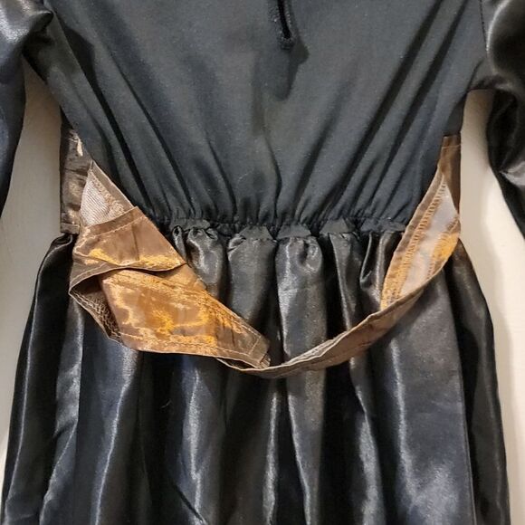 DISNEY FROZEN II ANNA BLACK AND GOLD GOWN COSTUME COSPLAY, SIZE 4-6X - Picture 6 of 7